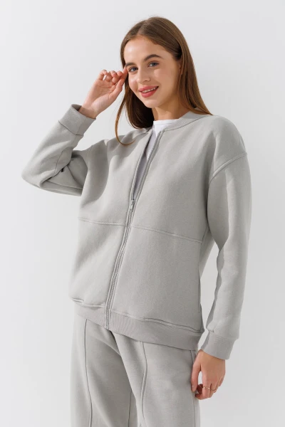 Купити Толстовка однотонна жіноча Crep 3093-K XS Оливковий Артикул: 2000990776129 Фото №3