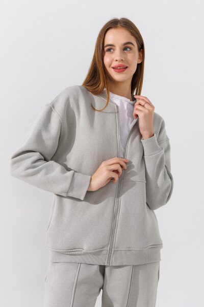 Купити Толстовка однотонна жіноча Crep 3093-K XS Оливковий Артикул: 2000990776129 Фото №1
