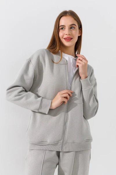 Купити Толстовка однотонна жіноча Crep 3093-K XS Оливковий Артикул: 2000990776129 Фото №1