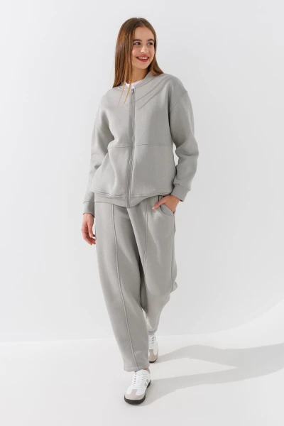 Купити Толстовка однотонна жіноча Crep 3093-K XS Оливковий Артикул: 2000990776129 Фото №2
