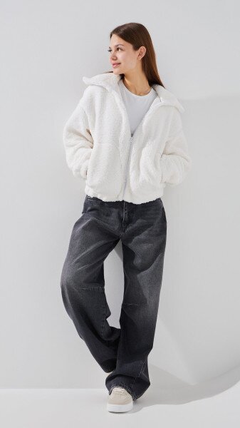 Купити Толстовка однотонна жіноча LAWA WTC02460 L Молочний Артикул: 2000999397868 Фото №4