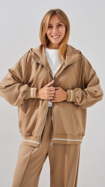 Купить Толстовка однотонная женская Z03-K S Коричневый Артикул: 2000999178801 Фото №1