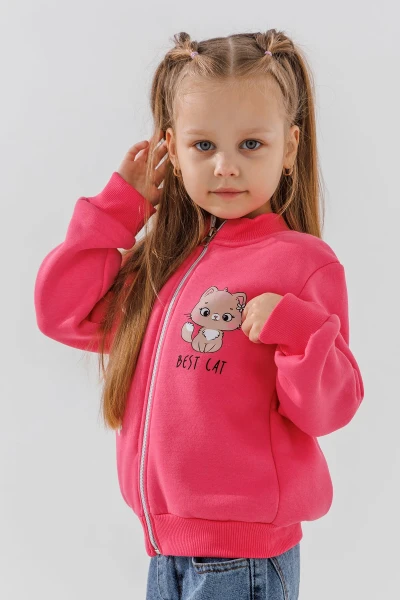 Купить Толстовка с принтом для девочки Baby Show 14357 92 см Малиновый Артикул: 2000990796066 Фото №2