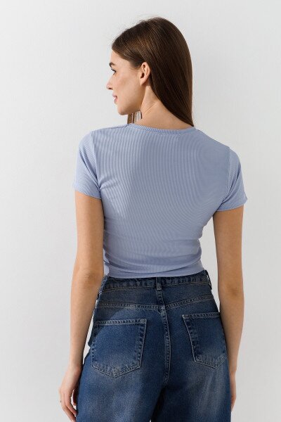 Купить Топ однотонный женский 80677 L/XL Сиреневый Артикул: 2000990998309 Фото №3