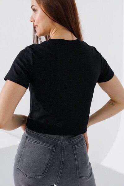 Купити Топ однотонний жіночий 308 One Size Чорний (2000990508515S) Артикул: 2000990508515 Фото №4