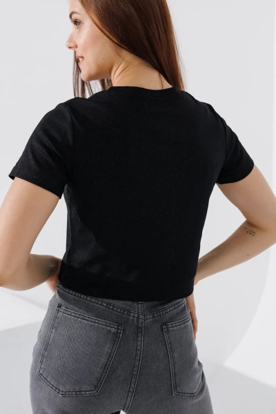 Купить Топ однотонный женский 308 One Size Черный (2000990508515S) Артикул: 2000990508515 Фото №4