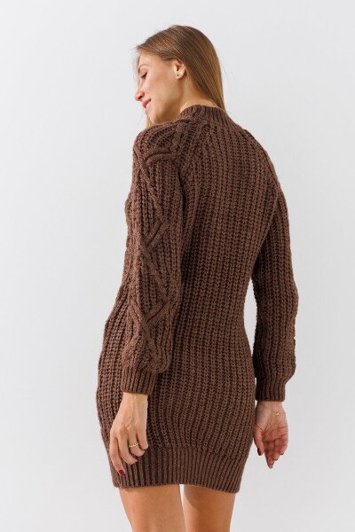 Купить Туника однотонная женская 7014 One Size Коричневый Артикул: 2000990775771 Фото №4