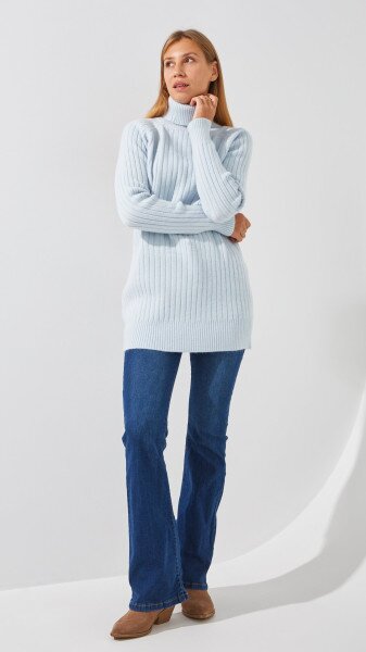 Купить Туника однотонная женская 06 One Size Голубой Артикул: 2000999290183 Фото №2