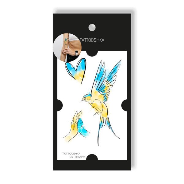 Тимчасові тату Tattooshka &quot;Україна - це любов&quot; L-48 (5805800013534)