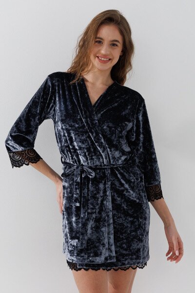 Купить Халат женский Barwa 0251 XL Графитовый Артикул: 2000903883432 Фото №2