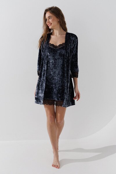 Купить Халат женский Barwa 0251 XL Графитовый Артикул: 2000903883432 Фото №3