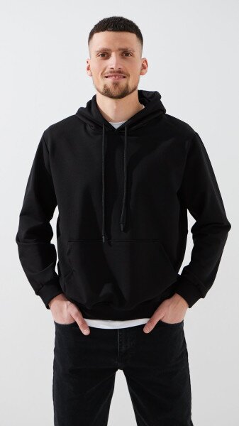 Купить Худи однотонный мужской GENUA G01223-0004 S Черный Артикул: 2000999407222 Фото №1