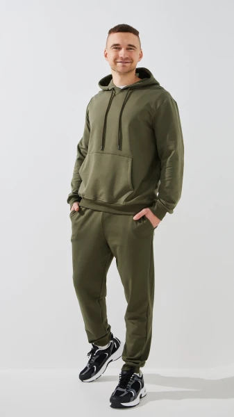 Купити Худі однотонний чоловічий GENUA G01223-0004 S Хакі Артикул: 2000999473364 Фото №2