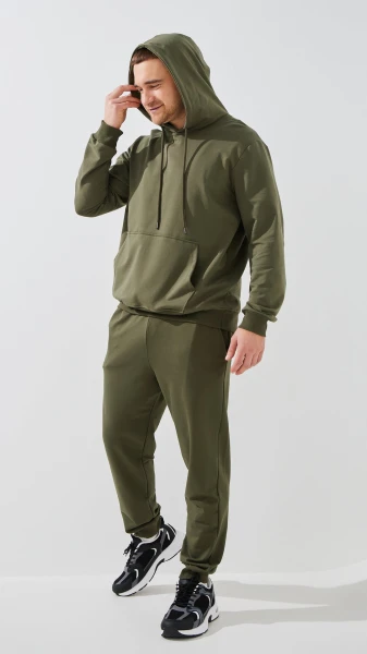 Купити Худі однотонний чоловічий GENUA G01223-0004 S Хакі Артикул: 2000999473364 Фото №4