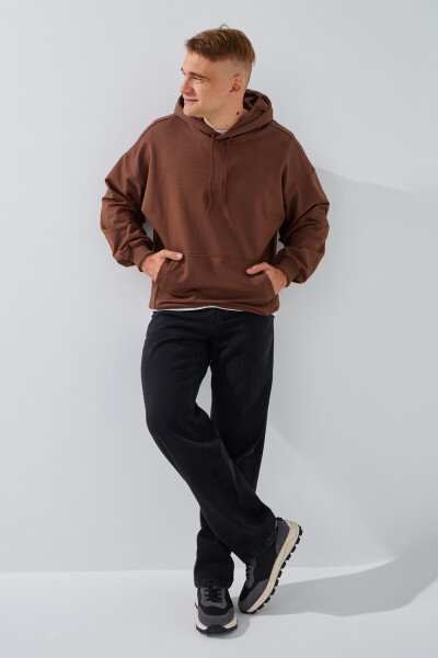Купить Худи однотонный мужской LAWA MBC02372 S Мокко Артикул: 2000991066977 Фото №3
