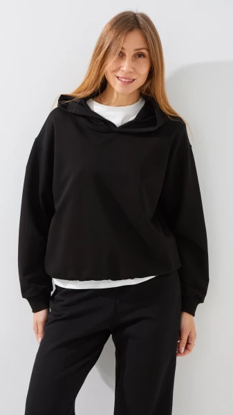 Купить Худи однотонный женский GENUA G01138-0005 XS Черный Артикул: 2000999488696 Фото №1