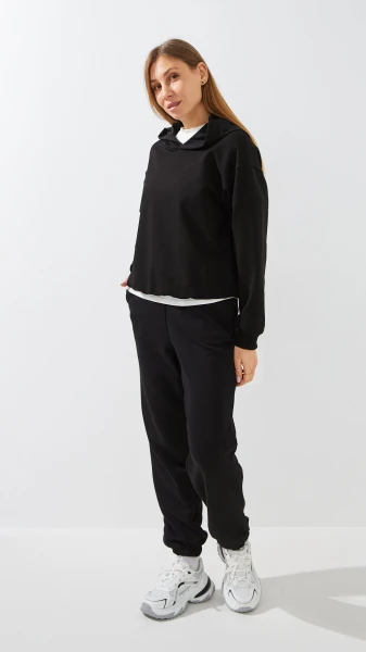 Купить Худи однотонный женский GENUA G01138-0005 XS Черный Артикул: 2000999488696 Фото №4