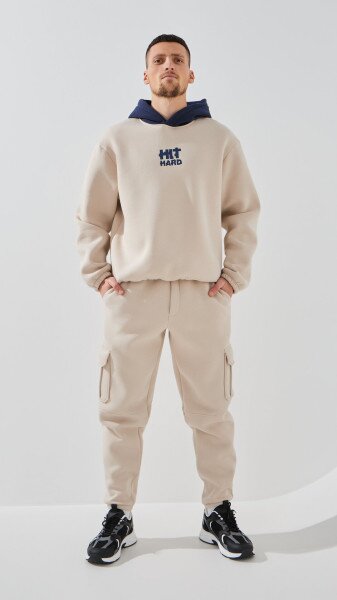 Купить Худи с принтом мужской LAWA P-MT02305 S Серо-бежевый Артикул: 2000999379024 Фото №2