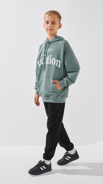 Купить Худи с принтом для мальчика LAWA P-BB02324 134 см Хаки Артикул: 2000999300899 Фото №2