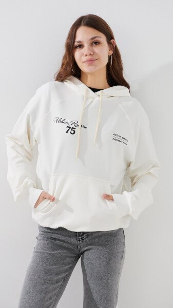 Купить Худи с принтом женский LAWA P-WB02405 XS Молочный Артикул: 2000999473203 Фото №1
