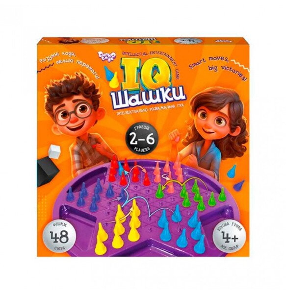 Купити Настільна гра розвиваюча "IQ Шашки" Danko Toys IQCh-01 Різнокольоровий Артикул: 4823102813103 Фото №1