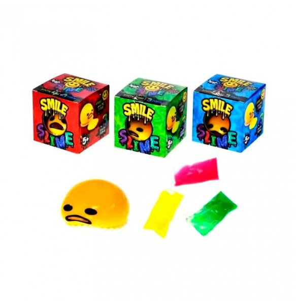 Купити Іграшка-антистрес "Smile Slime" Danko Toys  Різнокольоровий Артикул: 2000999643811 Фото №1