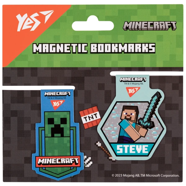 Купити Закладка магнітна "Minecraft Steve" YES 708103 2 шт. (5056574435323)(SC) Артикул: 5056574435323 Фото №2