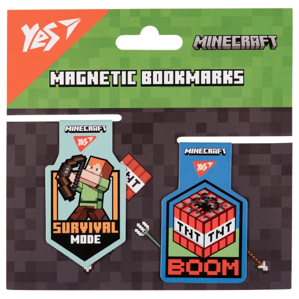 Купити Закладка магнітна "Minecraft Steve" YES 708103 2 шт. (5056574435323)(SC) Артикул: 5056574435323 Фото №1