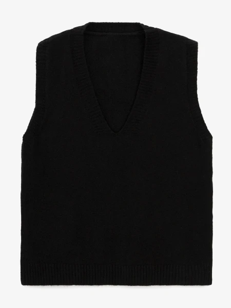 Купить Жилет трикотажный однотонный женский GENUA 2506 One Size Черный Артикул: 2000999516153 Фото №1