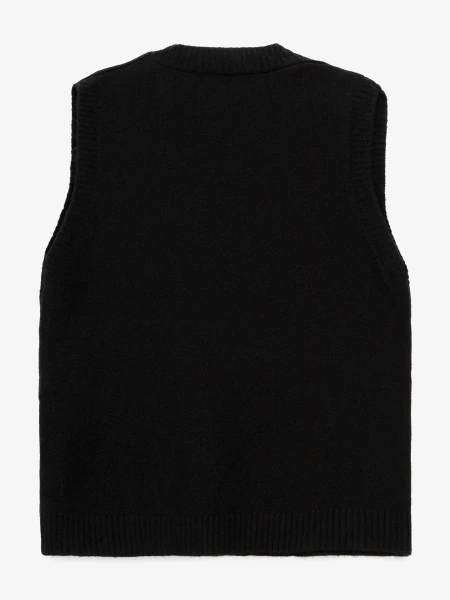 Купить Жилет трикотажный однотонный женский GENUA 2506 One Size Черный Артикул: 2000999516153 Фото №3
