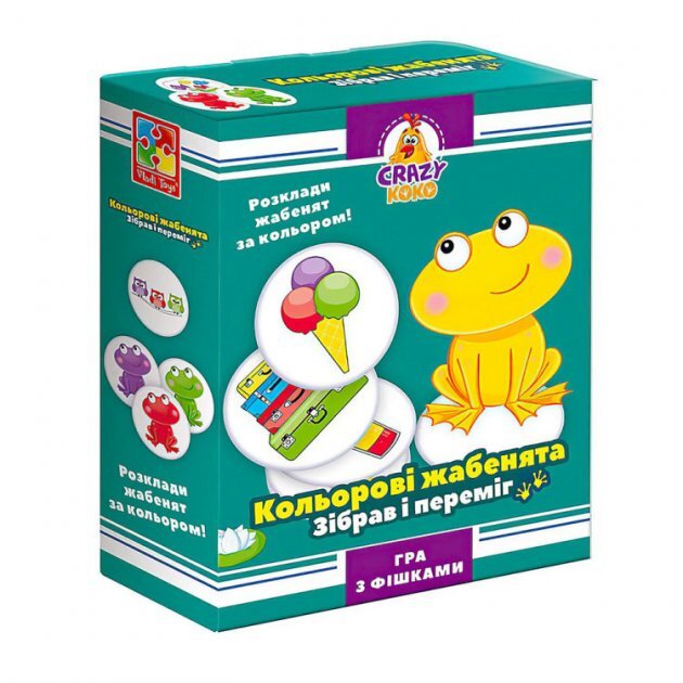 Гра настільна Crazy Koko &quot;Кольорові жабенята&quot; Vladi Toys VT8025-06 Різнокольоровий (4820234764181)