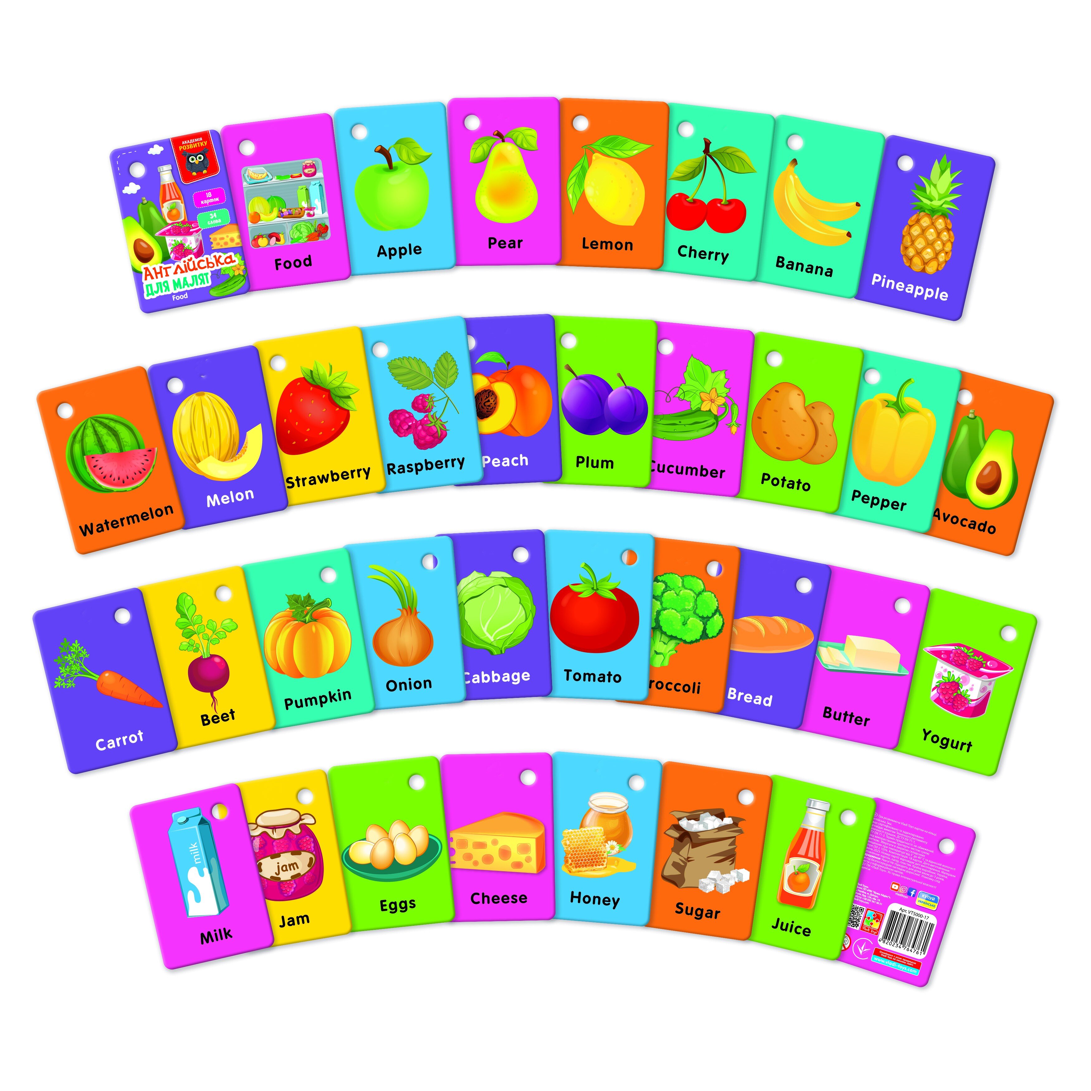 Игра развивающая Английский &quot;Еда&quot; Vladi Toys VT5000-17 (4820234764761)  Фото №1