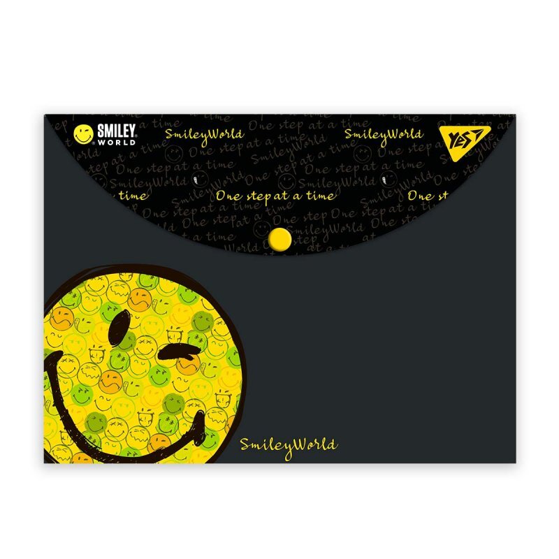 Папка-конверт на кнопке А4 YES Smiley World 492016 (5060934562406)(SC)