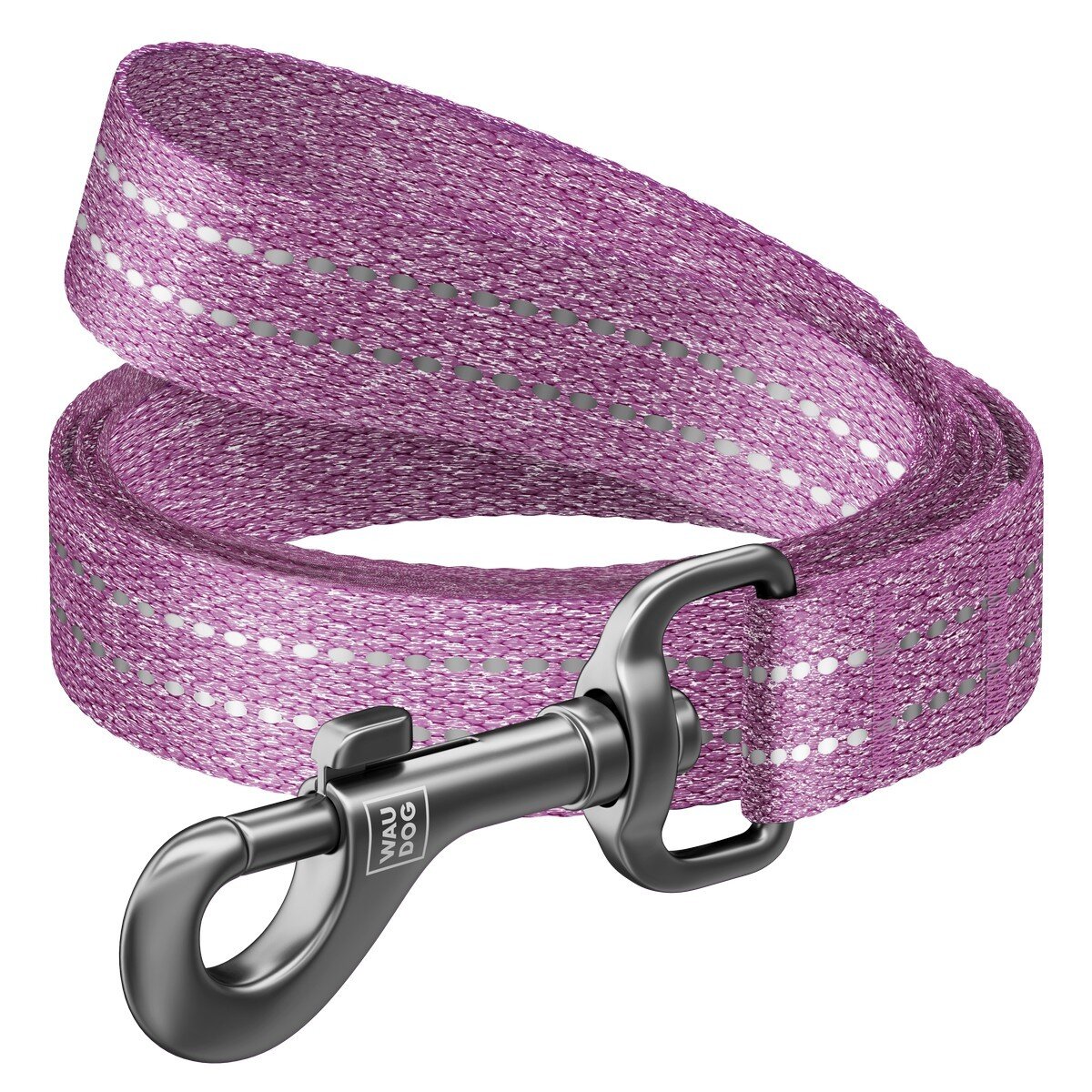 Поводок для собак WAUDOG Re-cotton светоотражающий, S, ш. 15 мм, дл. 150 см Фиолетовый (4823089337449)