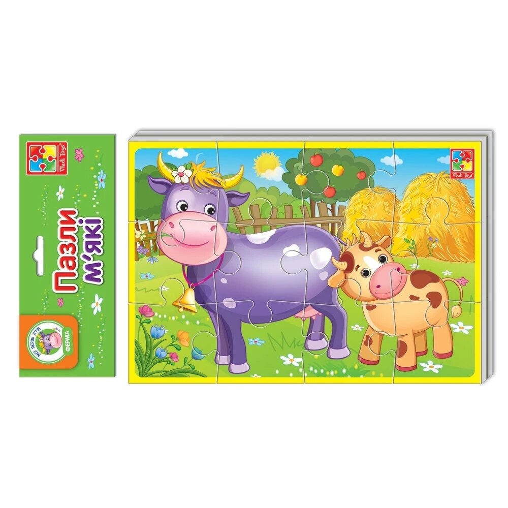 Пазли м&#039;які &quot;Тварини ферми&quot; Vladi Toys VT1103-44 (4820195058473)  Фото №0