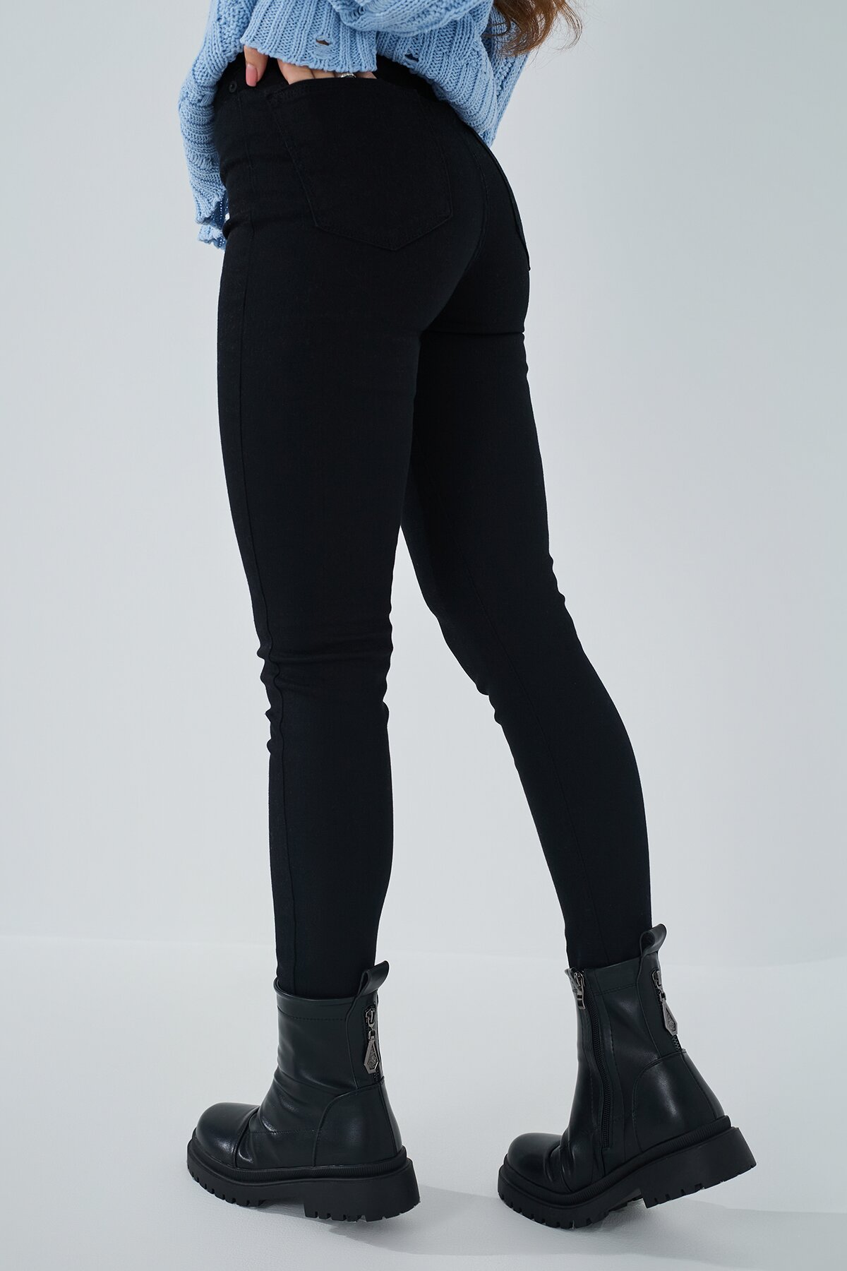 Джинсы Slim Fit женские On me 2856 baza 32 Черный (2000989492214D)  Фото №2
