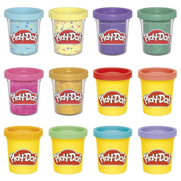 12 баночек с массой для лепки Play-Doh G0149 Разноцветный  Фото №2