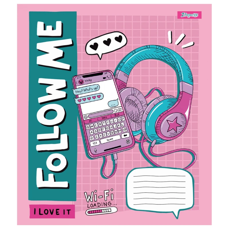 Тетрадь ученическая &quot;Follow me&quot; 1В 767203 12 л. Разноцветный  Фото №3