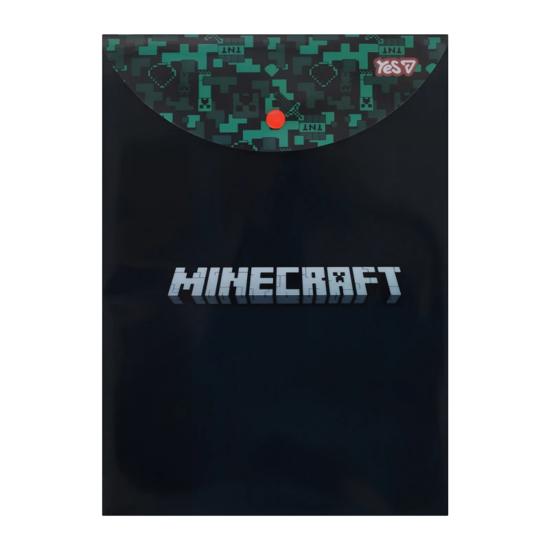 Купити Папка-конверт на кнопці "Minecraft" YES 492338 Різнокольоровий Артикул: 5056574464026 Фото повноекранне №1