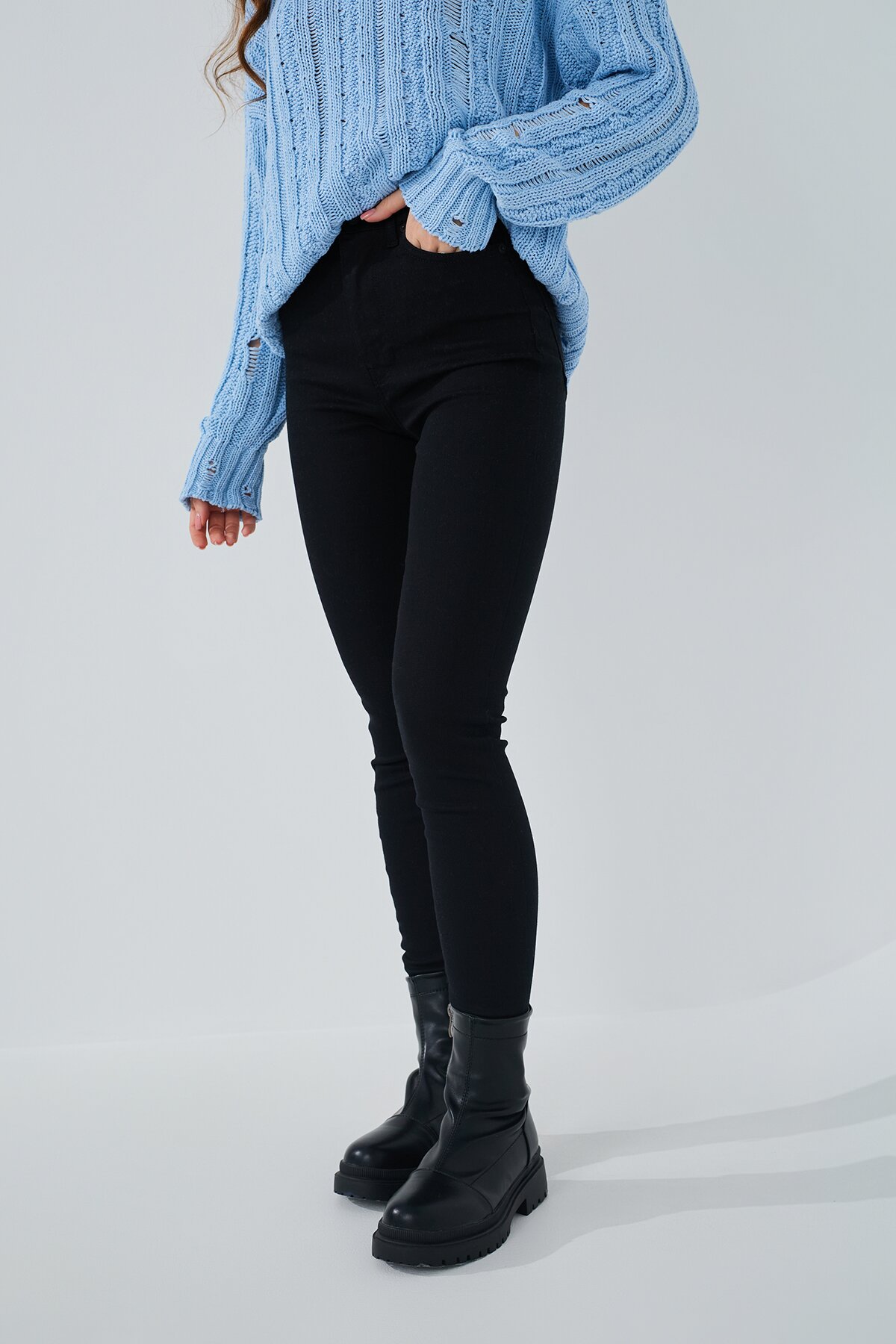 Джинсы Slim Fit женские On me 2856 baza 32 Черный (2000989492214D)  Фото №0