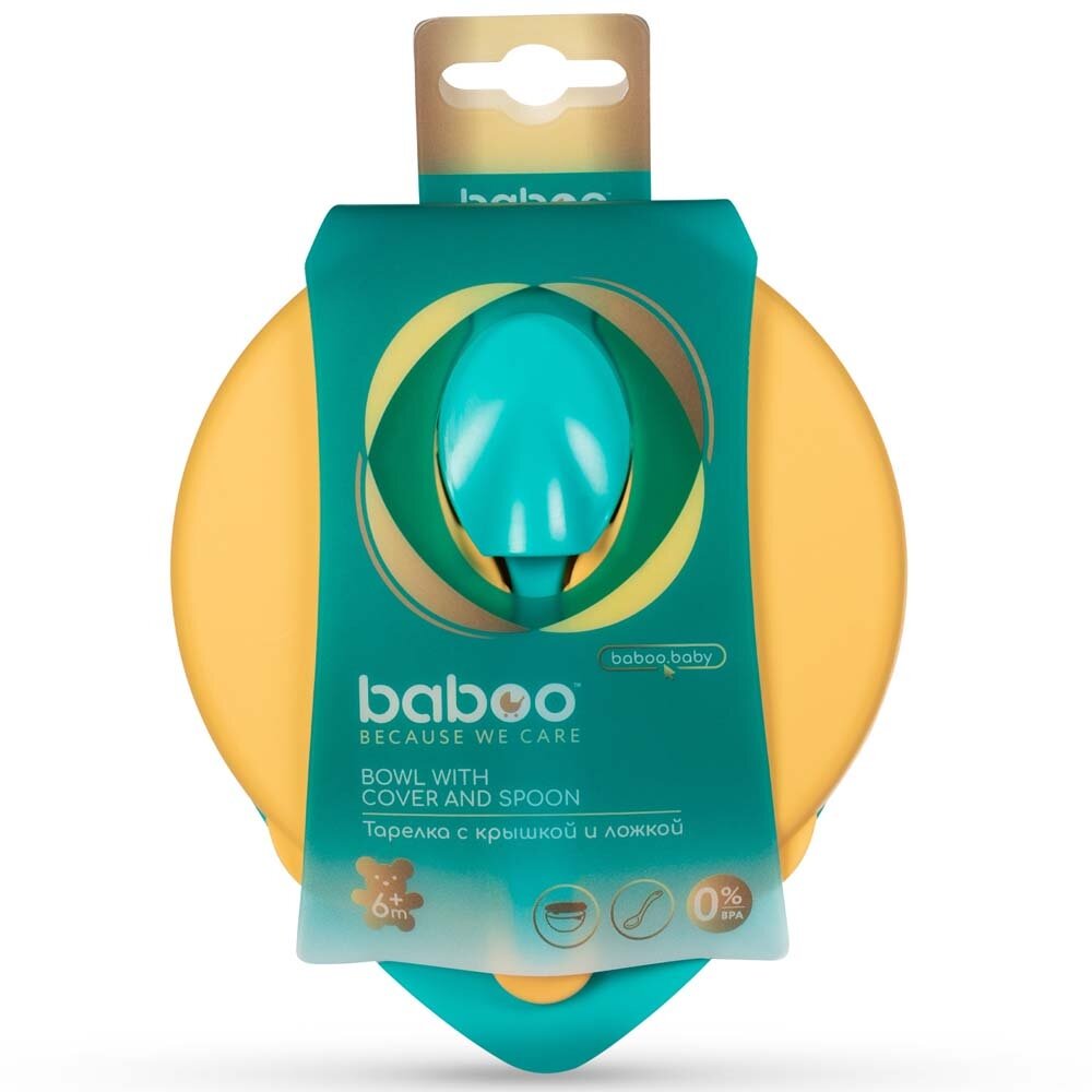 Мисочка BABOO 9-028 від 6 місяців з кришкою та ложечкою Помаранчева (5057778090288)  Фото №3