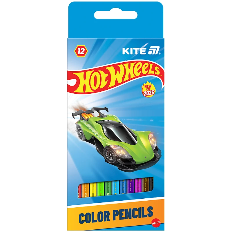 Купити Олівці кольорові Hot Wheels Kite HW25-051 12 кольорів Різнокольоровий Артикул: 4063276239471 Фото повноекранне №1