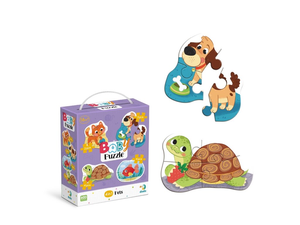 Купити Пазл 4в1 "Baby puzzle. Домашні тварини" DoDo 300688 Різнокольоровий Артикул: 4823115912480 Фото повноекранне №1
