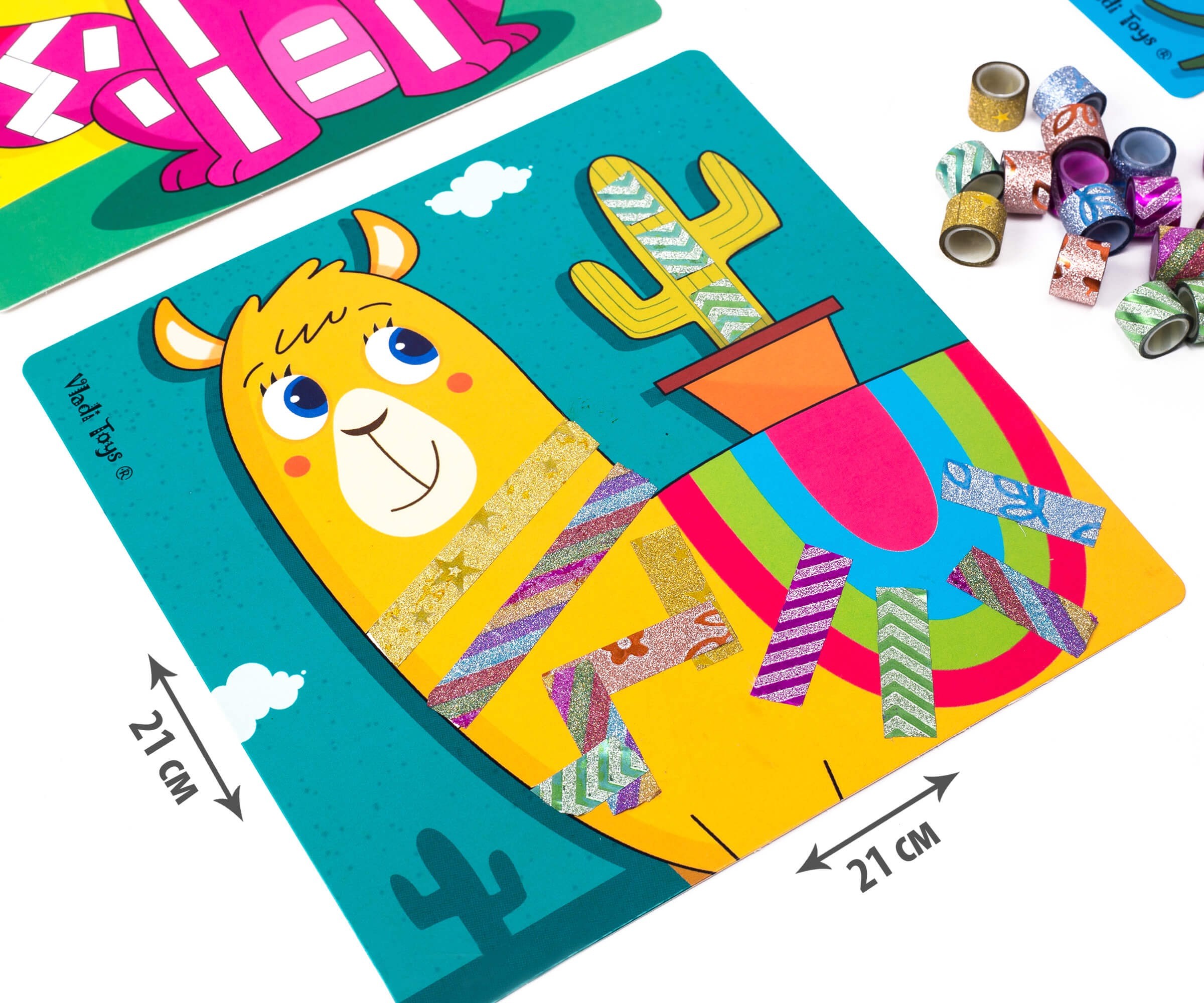 Купити Набір для творчості "Sticky strips. Лама" Vladi Toys VT4433-04 Артикул: 4820234761487 Фото повноекранне №2