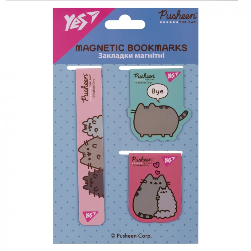 Закладка-магніт &quot;Pusheen&quot; Yes 708350 3 шт. Різнокольоровий  Фото №1
