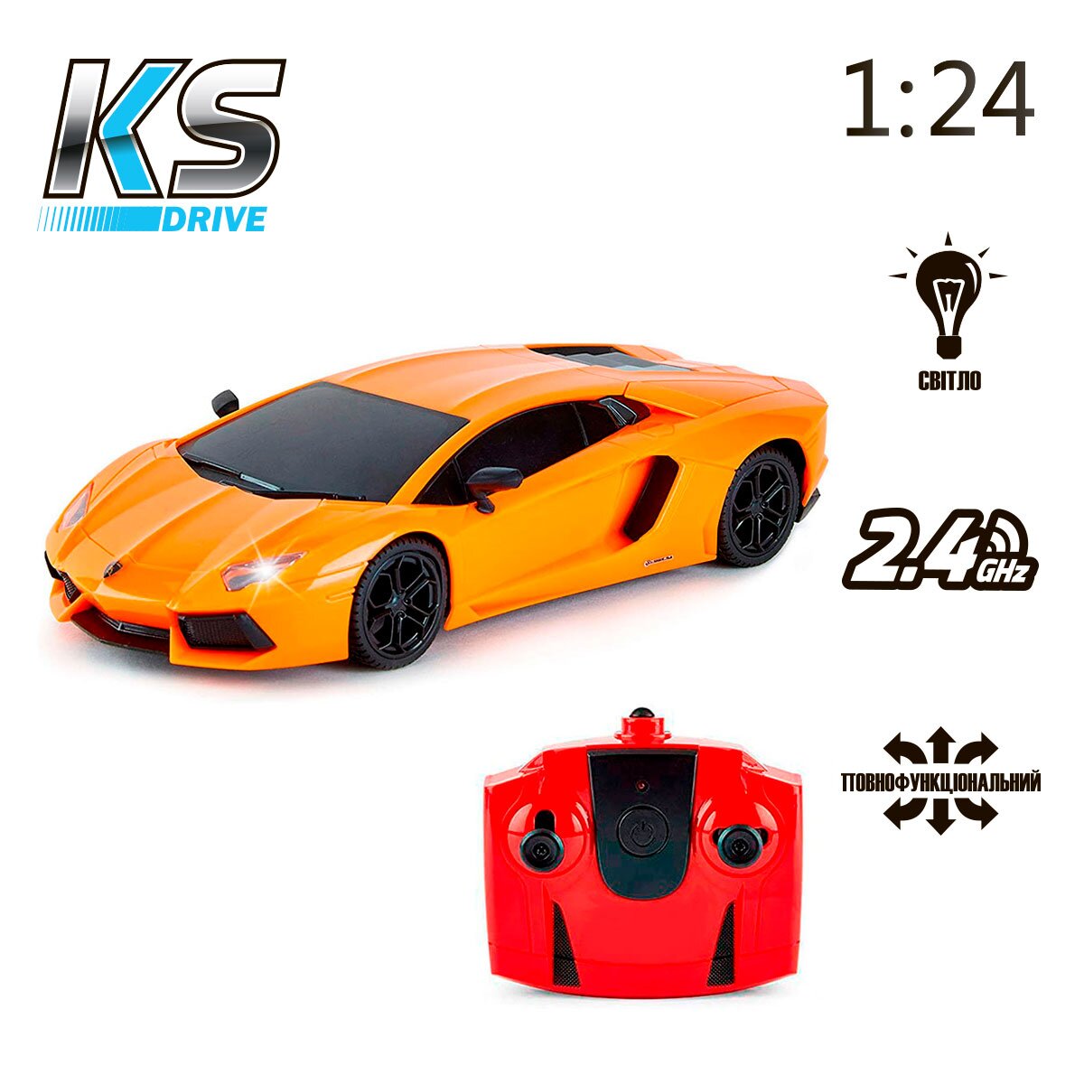 Автомобиль KS DRIVE на р/у – LAMBORGHINI AVENTADOR LP 700 – 4 124GLBO Оранжевый (6900007277839)  Фото №7
