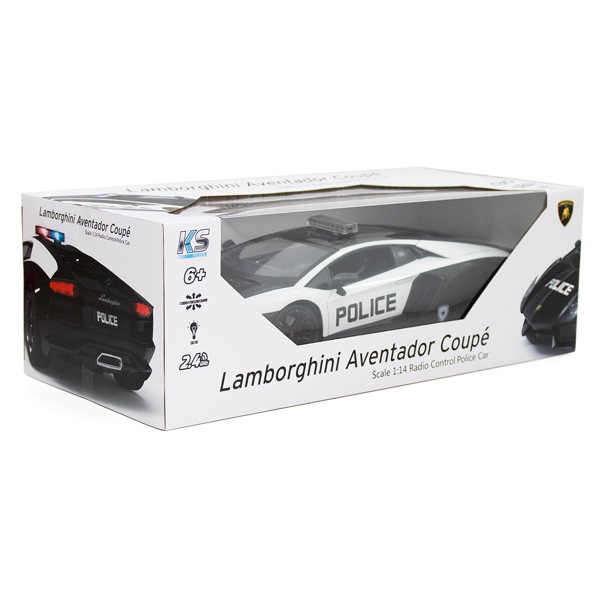 Автомобиль KS DRIVE на р/у – LAMBORGHINI AVENTADOR POLICE (1:14, 2.4Ghz) 114GLPCWB Разноцветный (6900007341417)  Фото №1