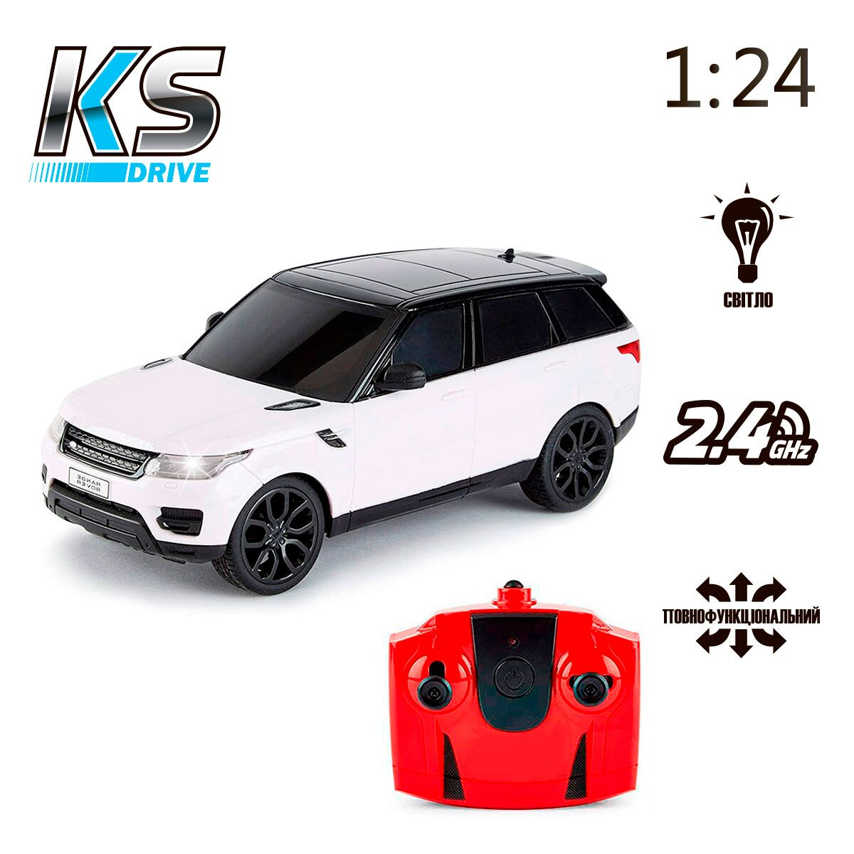 Автомобіль KS DRIVE на р/к – LAND ROVER RANGE ROVER SPORT 1:24, 2.4Ghz 124GRRW Білий (6900007277853)  Фото №7