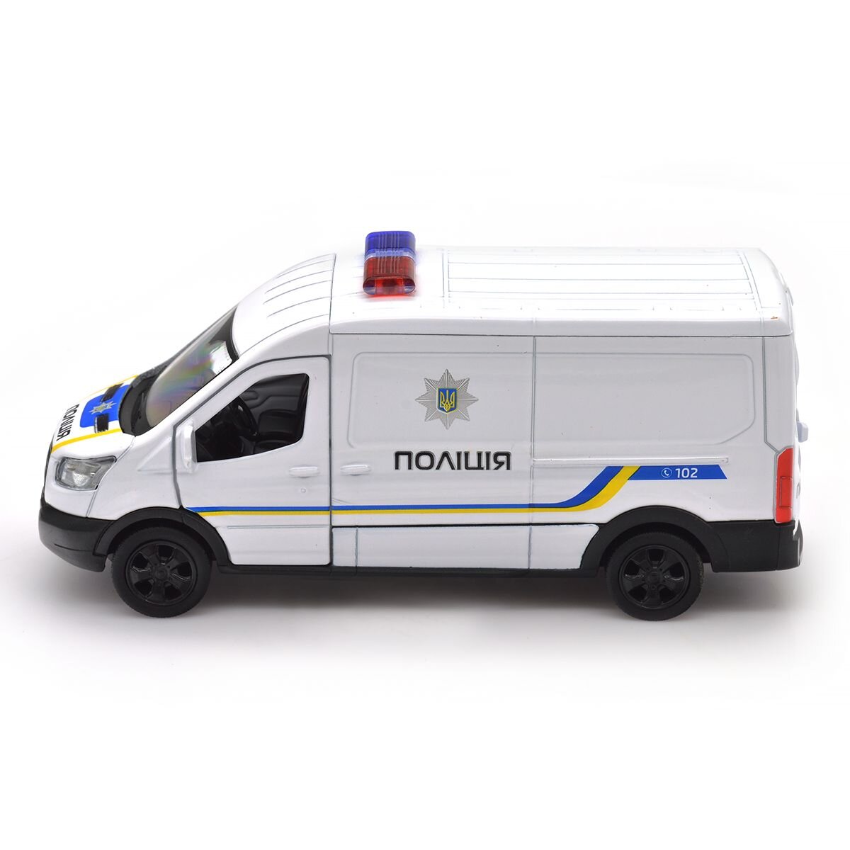 Автомодель Ford Transit Van Поліція TechnoDrive 250343U Білий (4895065079391)  Фото №1