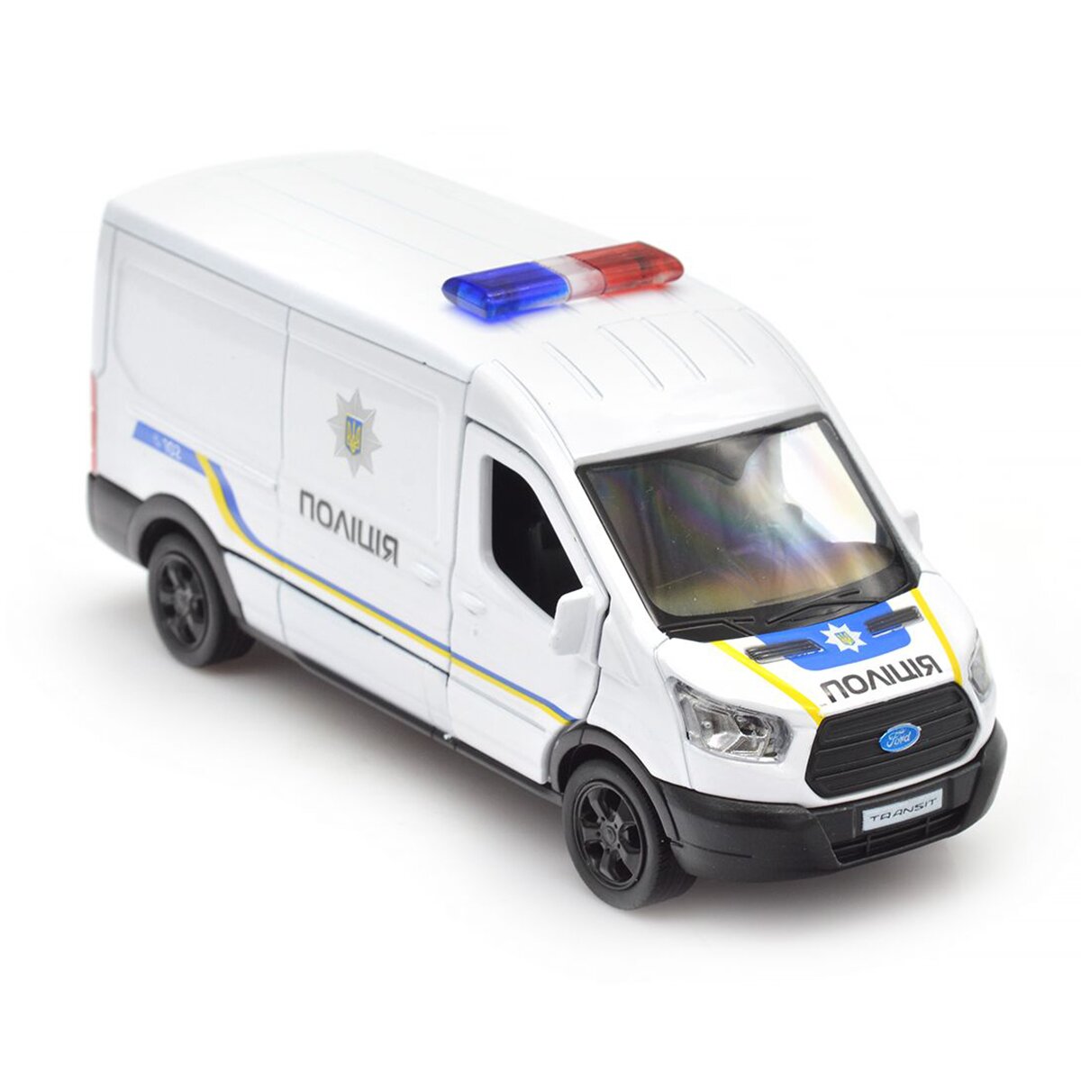 Автомодель Ford Transit Van Поліція TechnoDrive 250343U Білий (4895065079391)  Фото №5